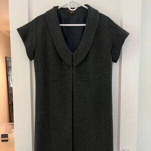 Vera Wang Charcoal Grey Short Sleeve Coat with Hook & Eye Closures - EUR 42/US 8